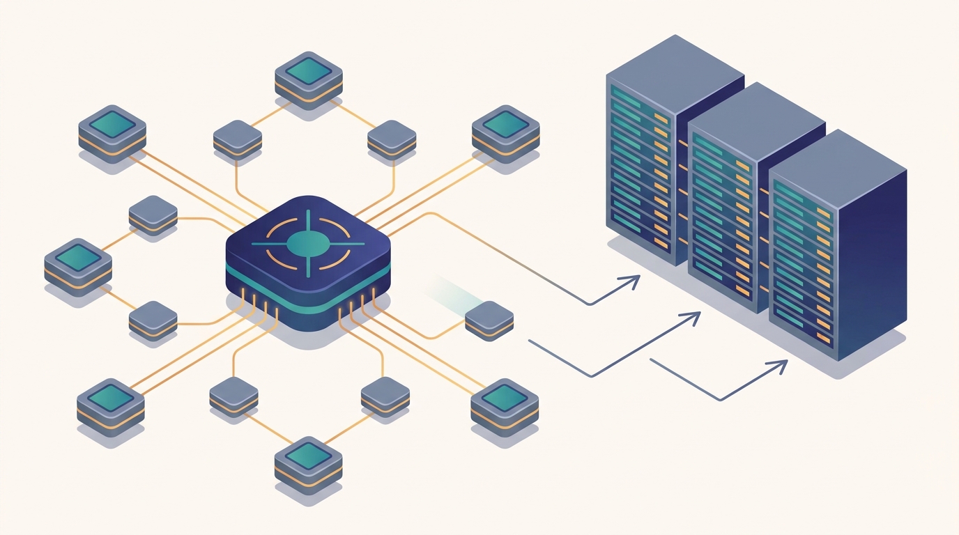 Conceptual illustration for Chapter 11: Parameter Servers and Distributed Embeddings
