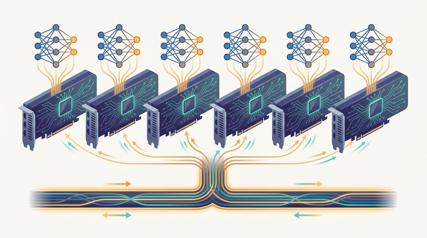 Conceptual illustration for Chapter 15: Data-Parallel Deep Learning