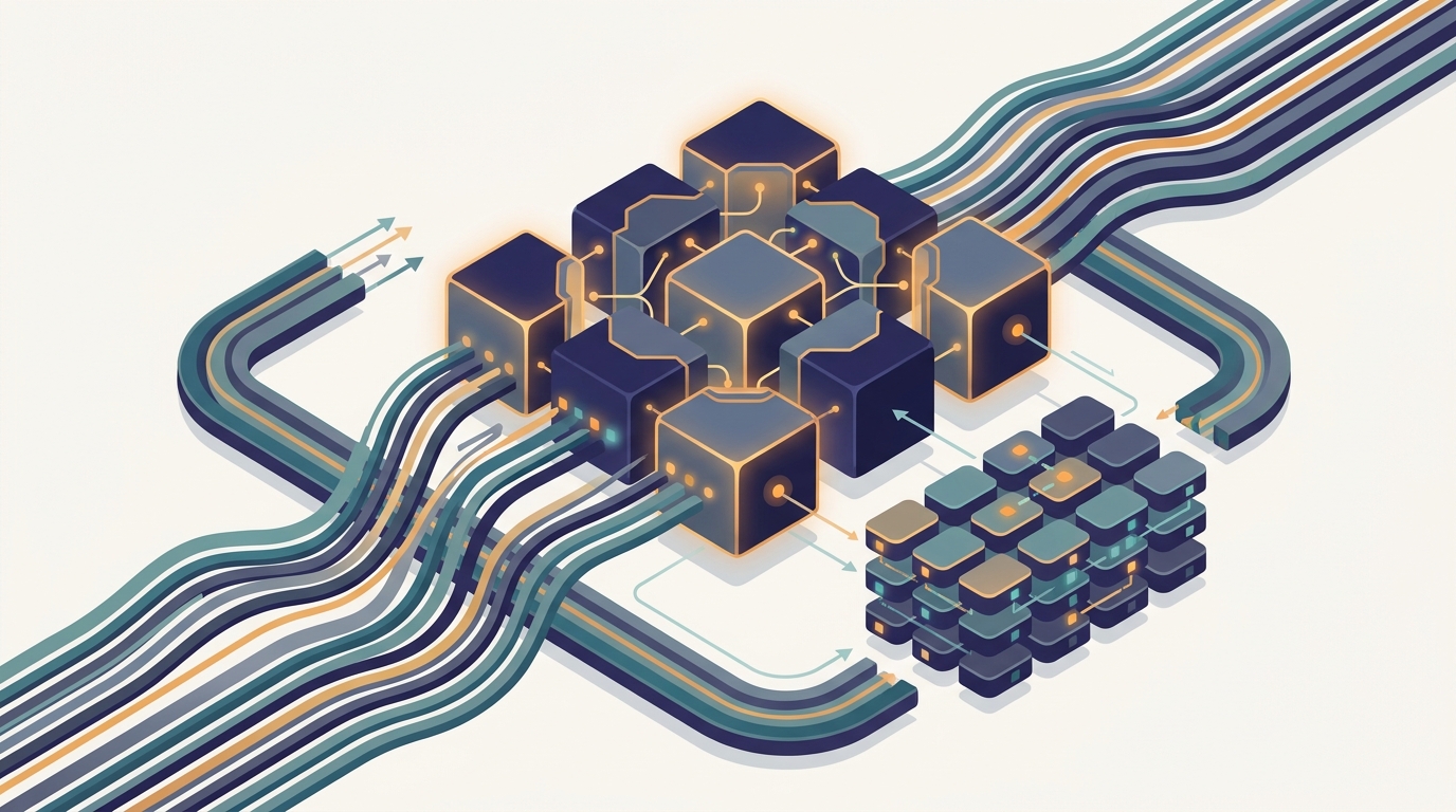 Conceptual illustration for Chapter 24: Distributed LLM Serving