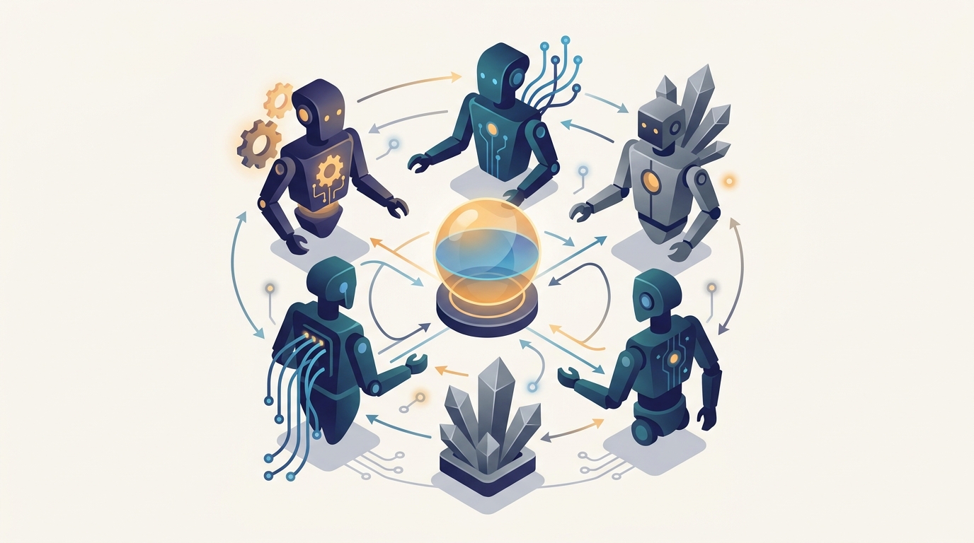 Conceptual illustration for Chapter 29: Multi-Agent Systems