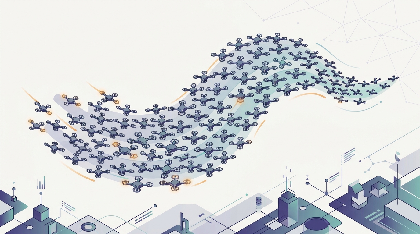 Conceptual illustration for Chapter 31: Swarm Intelligence and Collective Behavior