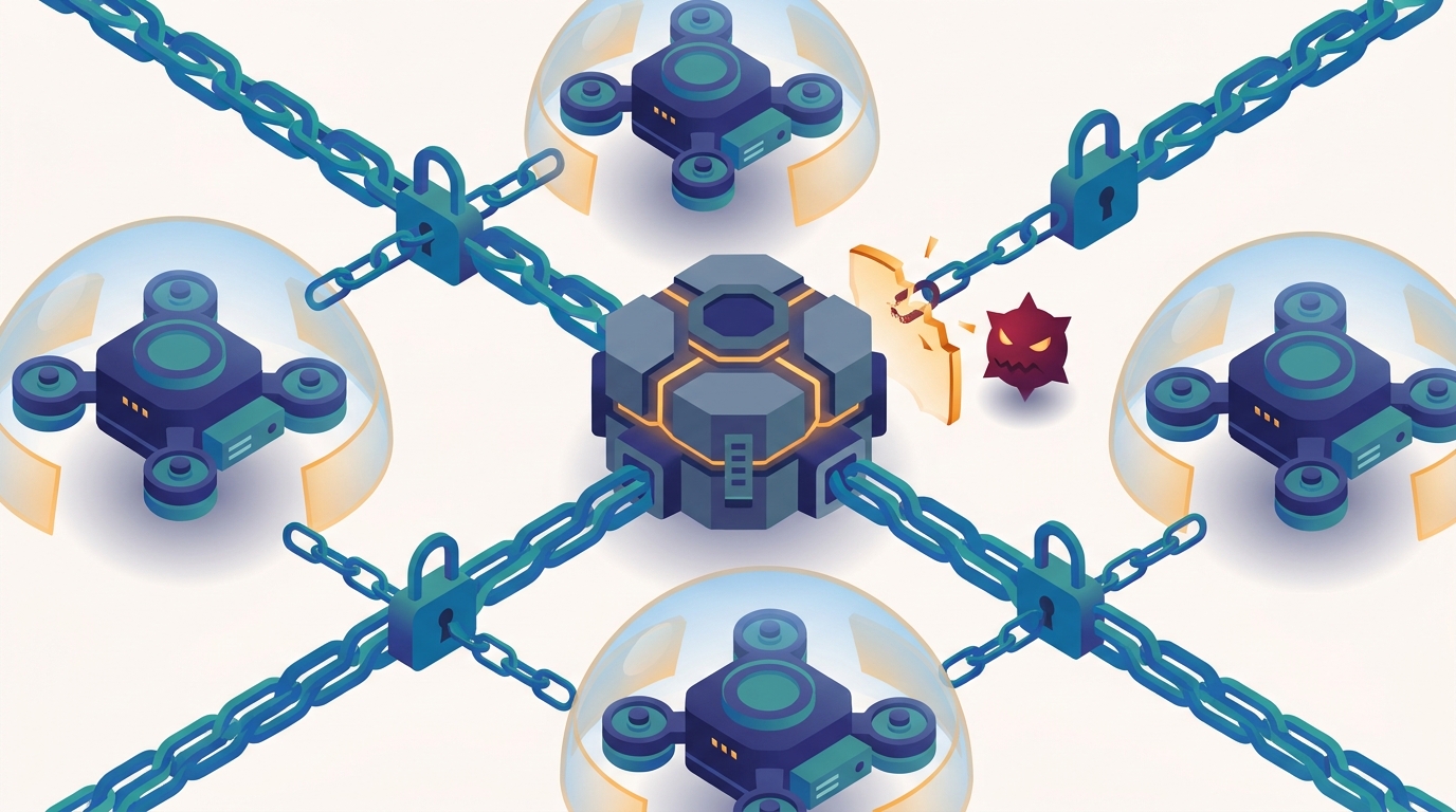 Conceptual illustration for Chapter 35: Reliable and Secure Distributed AI